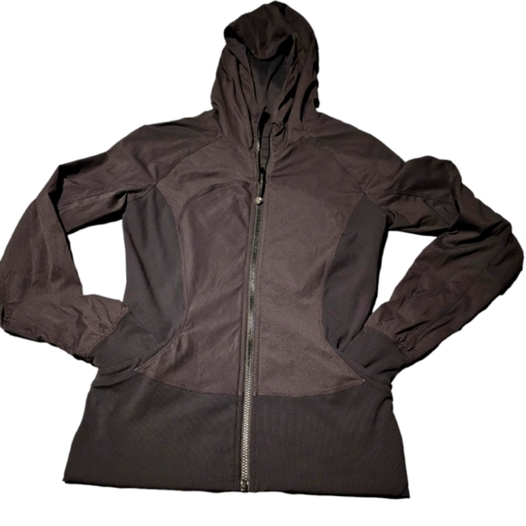 Lululemon In Flux Reversible Black zip Hoodie Size 8 - Picture 10 of 14